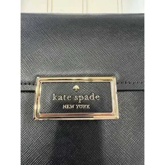 Kate Spade Reegan Saddle Bag Crossbody Black Leather Convertible Bag NWT $400 - Picture 2 of 7